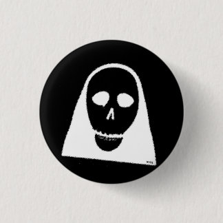 None Skull 1 Inch Round Button