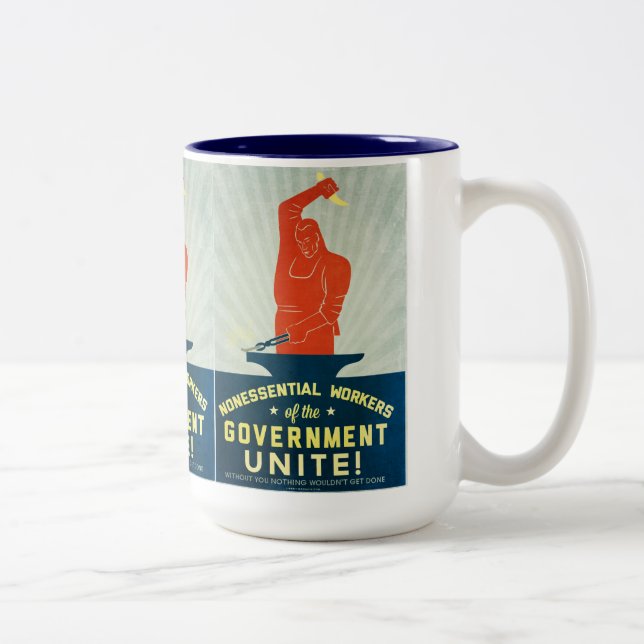 Nonessential Workers of the Government Unite Two-Tone Coffee Mug (Right)