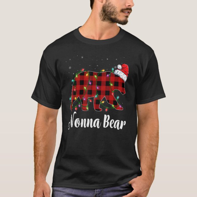 Nonna Bear Buffalo Red Plaid Matching Family Chris T-Shirt (Front)