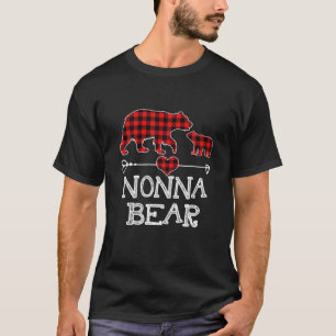 Nonna Bear Christmas Pajama Red Plaid Buffalo Fami T-Shirt