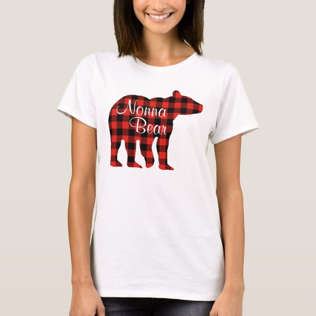 Nonna Bear plaid T-Shirt (Front)