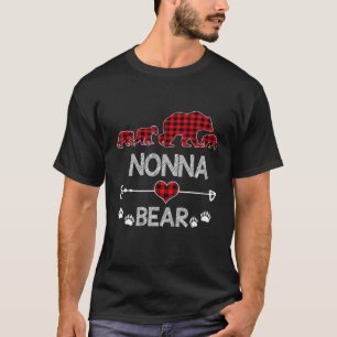 Nonna Bear Red Buffalo Plaid Nonna Bear Pajama T-Shirt