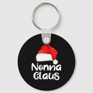 Nonna Claus Christmas Family Matching Santa Hat Pa Keychain