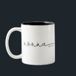 Nonna Established | Grandma Gift Two-Tone Coffee Mug<br><div class="desc">This mug features the text nonna in s beautiful script with "est" and the year! This would make a perfect gift for her for mother's day, Christmas, birthday, or the perfect pregnancy announcement for that unexpected surprise that the soon to be nonna can use forever! Change the colour of the...</div>