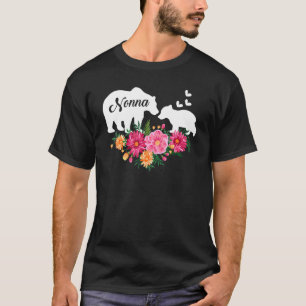 Nonna Floral Flower Cute Bear Mommy Grandma Mother T-Shirt