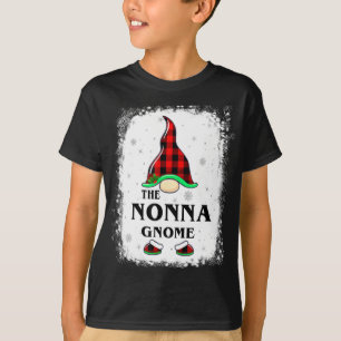 Nonna Gnome Buffalo Plaid Matching Family Xmas Paj T-Shirt