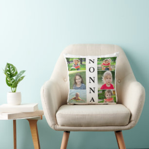 Nonna Grandma Photo Collage  Throw Pillow