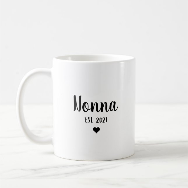Nonna Grandma Pregnancy Announcement Baby Reveal Coffee Mug (Left)