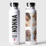 Nonna | Italian Grandma Custom Date 4 Photo Trendy Water Bottle<br><div class="desc">Nonna | Italian Grandma Custom Date 4 Photo Trendy</div>