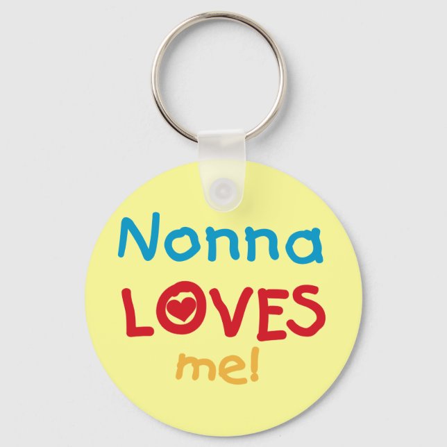 Nonna Loves Me T-shirts and Gifts Keychain (Front)
