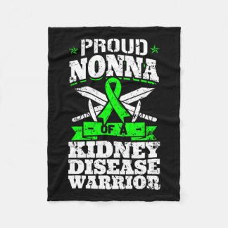 Nonna Of A Kidney Disease Warrior Awareness Grandm Fleece Blanket
