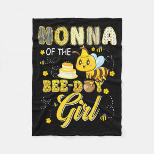 Nonna of The Bee-Day Girl Funny Bee Birthday Party Fleece Blanket