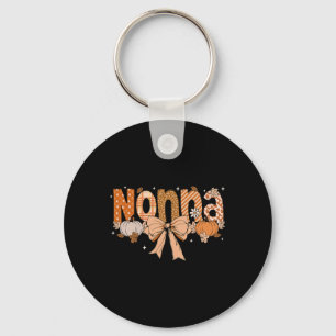 Nonna Pumpkin Fall Coquette Bow Thanksgiving Mom W Keychain