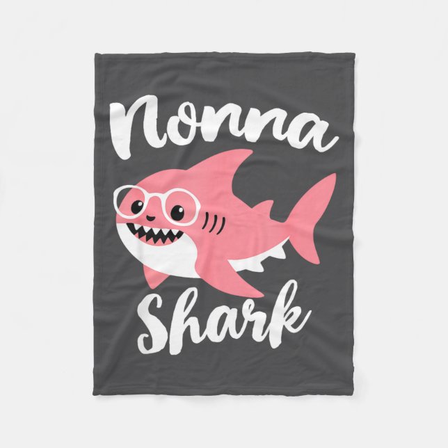 Nonna Shark Mother's Day Grandma Funny  Fleece Blanket (Front)