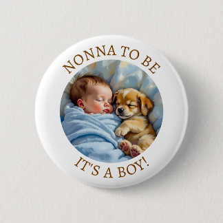 Nonna to Be | Boy's Baby Shower 2 Inch Round Button