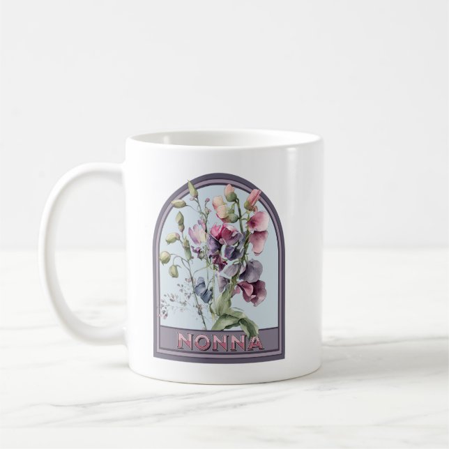 Nonna Vintage Floral Grandmother Coffee Mug (Left)