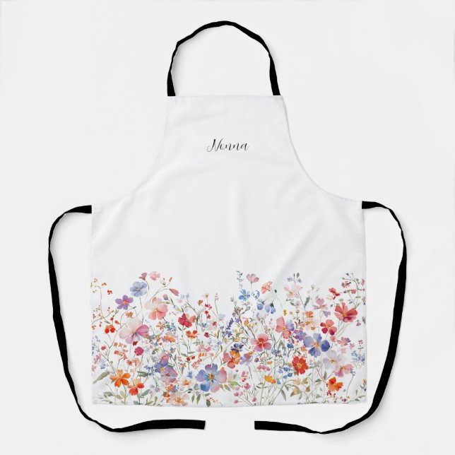 Nonna Wildflower Floral  Apron (Front)