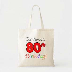 Nonna's 80th Birthday Fun and Colorful Sac fourre-