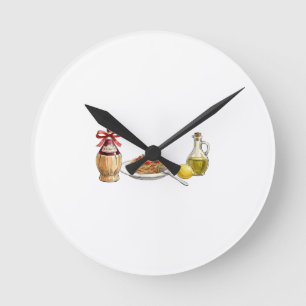 Nonna's Kitchen Coquette Aesthetic - Italian Summe Round Clock