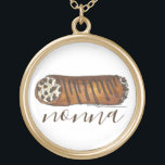 Nonna's Kitchen Italian Grandmother Cannoli Pastry Gold Plated Necklace<br><div class="desc">Design features an original marker illustration of a delicious chocolate chip cannoli pastry. An Italian food favourite! 

This Italian bakery foodie design is also available on other products. Don't see what you're looking for? Need help with customization? Contact Rebecca to have something designed just for you.</div>