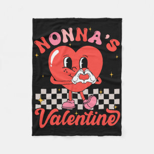 Nonna's Valentine Happy Valentines Day Boy Girl Ki Fleece Blanket