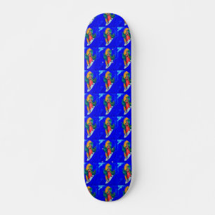 nonnes de surf sur skateboard bleu