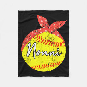 Nonni Softball Ball Mothers Day  Fleece Blanket