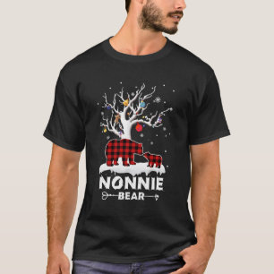 Nonnie Bear Pajama Red Plaid Buffalo Family Gift F T-Shirt