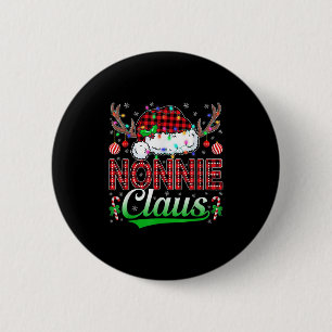 Nonnie Claus Christmas Lights Matching Family Xmas 2 Inch Round Button