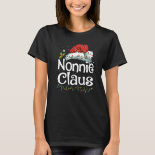 Nonnie Claus Santa Hat Christmas Pajama Family Mat T-Shirt