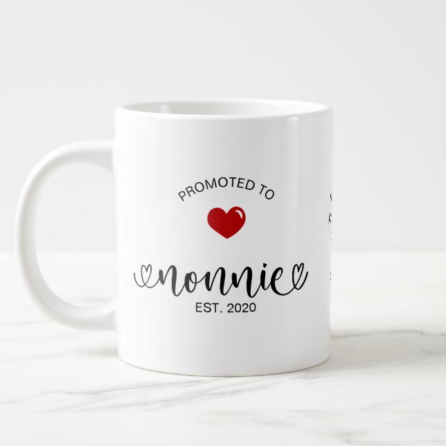 Nonnie Established Promoted To Grandmother Gift Large Coffee Mug (Left)