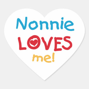 Nonnie Loves Me Tshirts and Gifts Heart Sticker