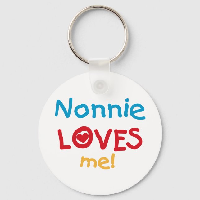Nonnie Loves Me Tshirts and Gifts Keychain (Front)
