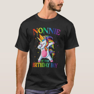 Nonnie of the Birthday Boy Dabbing Unicorn Party T-Shirt
