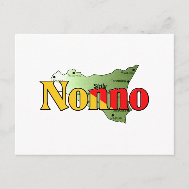 Nonno avec carte de la Sicile (Devant)