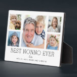 Nonno Grandfather Grandchildren Photo Collage Plaque<br><div class="desc">Simple and clean design lets your family photos shine on this Best Nonno Ever plaque. A large photograph in the centre with two smaller photos on either side let you insert your own photos easily. Best Nonno Ever is written below in a modern font. Two lines below let you complete...</div>