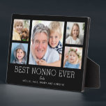Nonno Grandfather Grandchildren Photo Collage Plaque<br><div class="desc">Simple and clean design lets your family photos shine on this Best Nonno Ever plaque. A large photograph in the centre with two smaller photos on either side let you insert your own photos easily. Best Nonno Ever is written below in a modern font. Two lines below let you complete...</div>