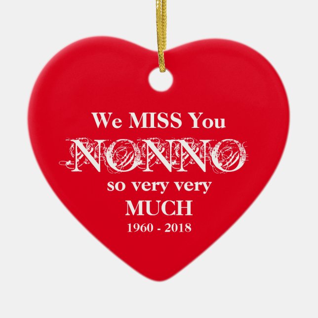 Nonno In Loving Memory Personalized Name Christmas Ceramic Ornament (Front)