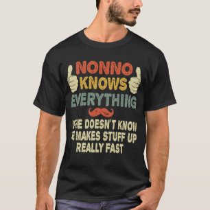 Nonno Knows Everything Funny Retro Grandpa Gift T-Shirt