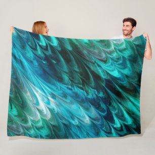nonpareil kelpie - marbled greens : fleece blanket