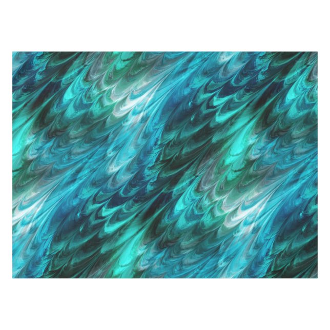 nonpareil kelpie - marbled greens : tablecloth (Front (Horizontal))