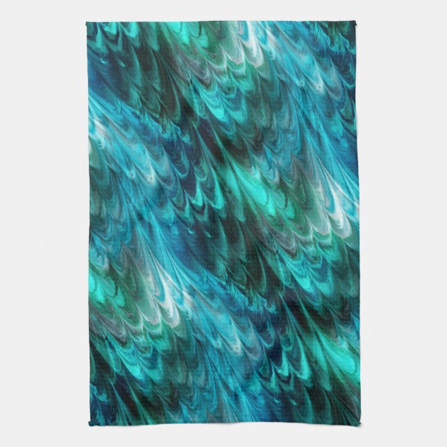nonpareil kelpie teal : kitchen towel (Vertical)