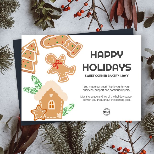 NonPhoto Bakery Gingerbread Thank You Holiday Card (NonPhoto Bakery Gingerbread Thank You Holiday Card)