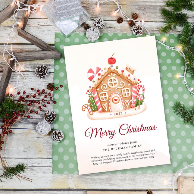 Nonphoto Gingerbread House Christmas Holiday Card (Nonphoto Gingerbread House Christmas Holiday Card)