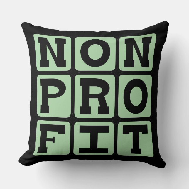 Nonprofit, Organization Designation Throw Pillow (Front)