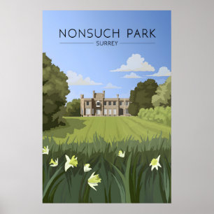 Nonsuch Park Surrey Travel Poster