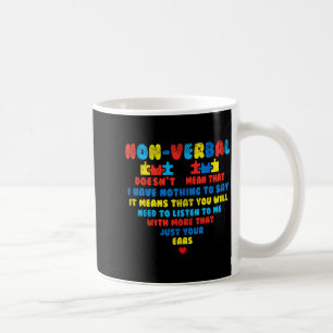 Nonverbal Heart Puzzle Listen Autism Awareness Kid Coffee Mug
