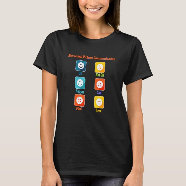 Nonverbal Picture Communication Autism Aba Slp Spe T-Shirt (Front)