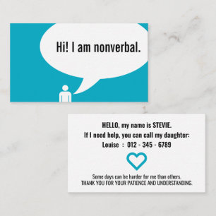 NONVERBAL speech bubble Business Card