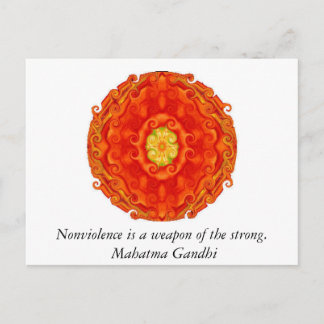 Nonviolence is a weapon of the strong. - Gandhi Postcard